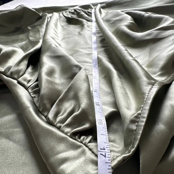 NWT Reformation Cassette Silk Dress | Artichoke Green | 0 - Picture 9 of 11